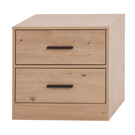 Mesa de cabeceira NELS com 2 gavetas carvalho