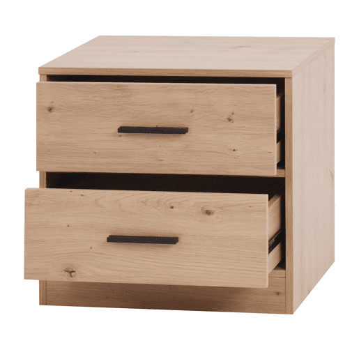Mesa de cabeceira NELS com 2 gavetas carvalho