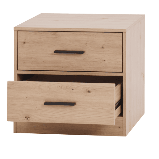 Mesa de cabeceira NELS com 2 gavetas carvalho