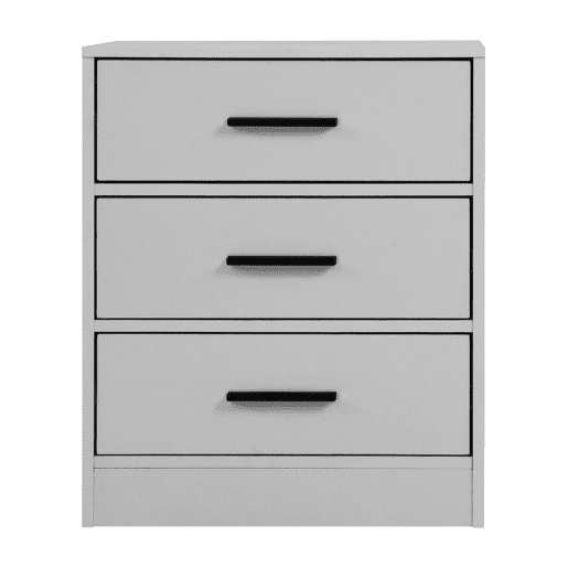 Mesa de cabeceira NELS com 3 gavetas branco