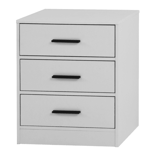 Mesa de cabeceira NELS com 3 gavetas branco