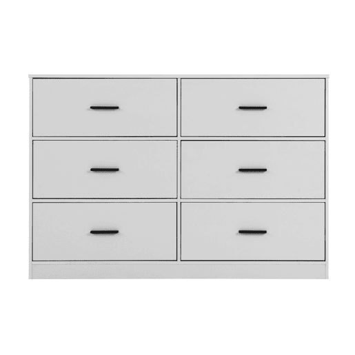 Cómoda dupla NELS com 6 gavetas branco