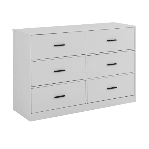 Cómoda dupla NELS com 6 gavetas branco