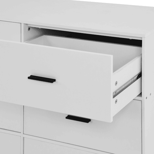 Cómoda dupla NELS com 6 gavetas branco