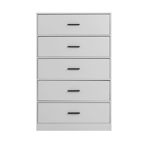 Cómoda NELS com 5 gavetas branco