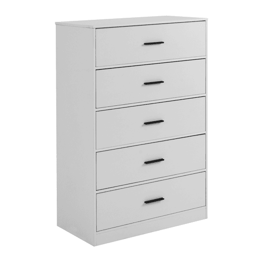Cómoda NELS com 5 gavetas branco