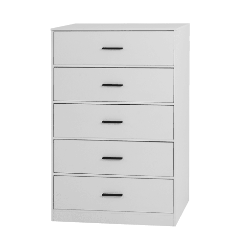 Cómoda NELS com 5 gavetas branco