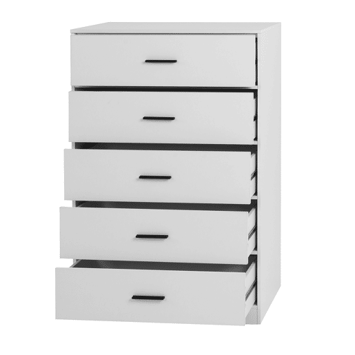 Cómoda NELS com 5 gavetas branco
