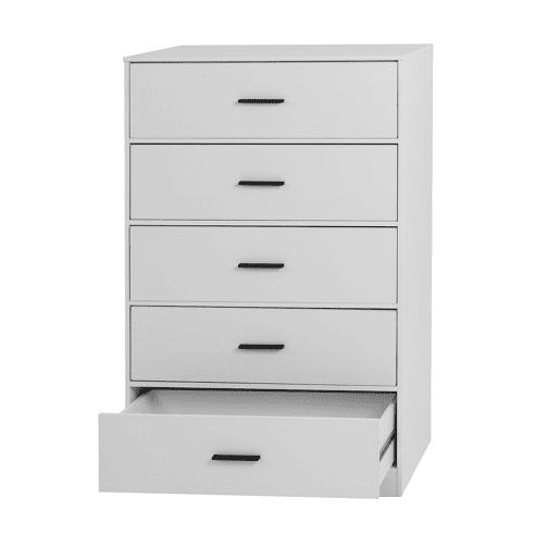 Cómoda NELS com 5 gavetas branco
