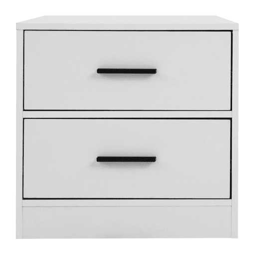 Mesa de cabeceira NELS com 2 gavetas branco