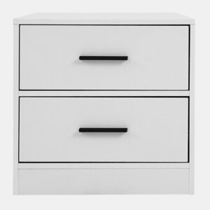 Mesa de cabeceira NELS com 2 gavetas branco