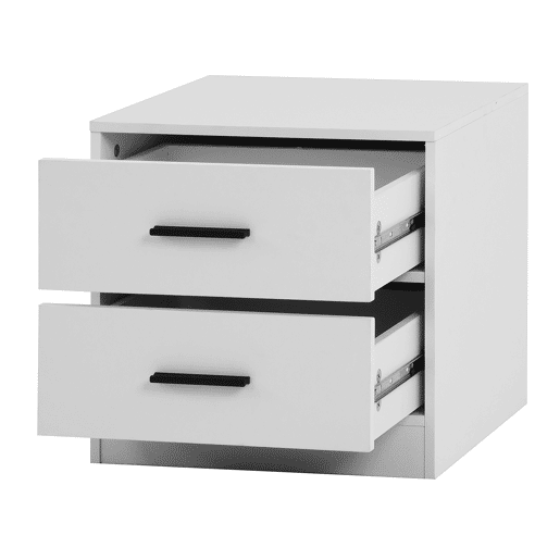 Mesa de cabeceira NELS com 2 gavetas branco