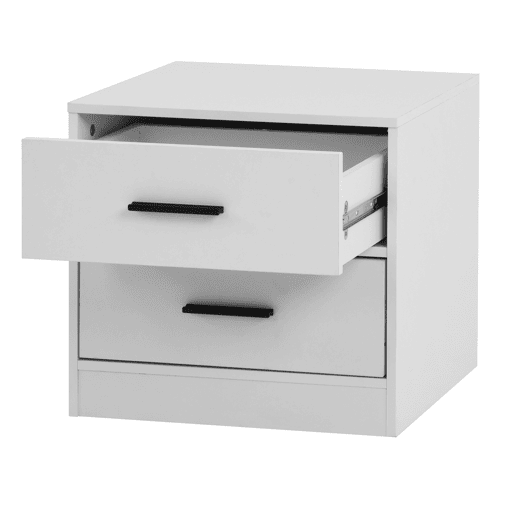 Mesa de cabeceira NELS com 2 gavetas branco