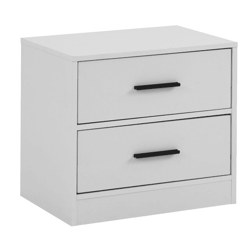 Mesa de cabeceira NELS com 2 gavetas branco