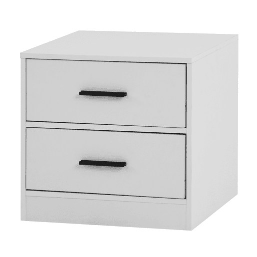 Mesa de cabeceira NELS com 2 gavetas branco