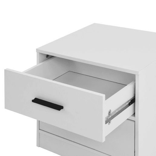Mesa de cabeceira NELS com 2 gavetas branco