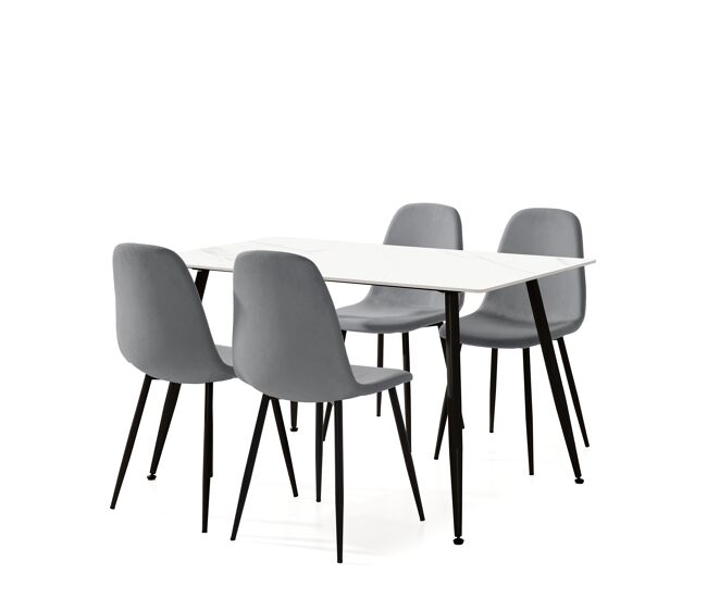 Set de 1 mesa y 4 sillas minka