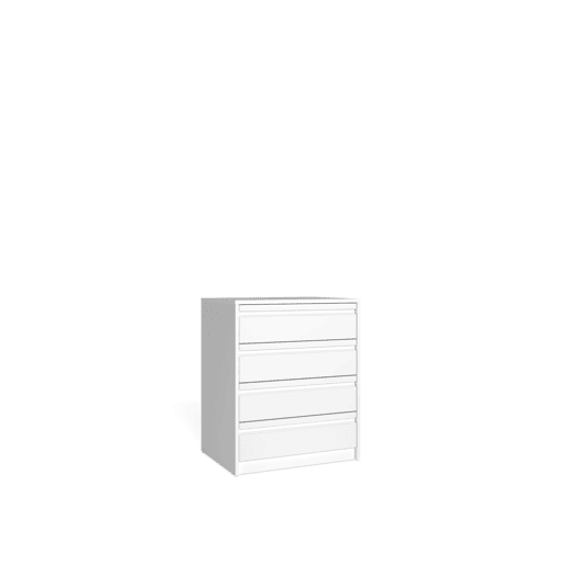 Cómoda MONTADO BLOCK com 4 gavetas 72,5x60x45cm branca