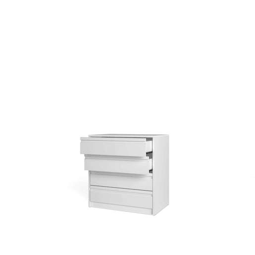 Cómoda MONTADO BLOCK com 4 gavetas 72,5x70x45cm branca