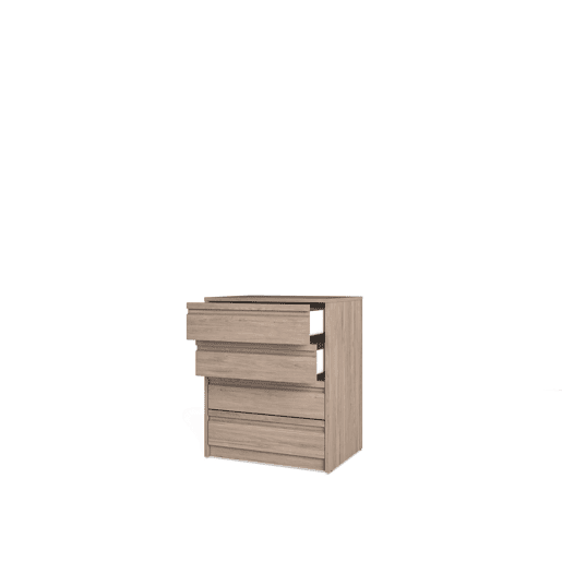 Cómoda MONTADO BLOCK com 4 gavetas 72,5x60x45cm bege