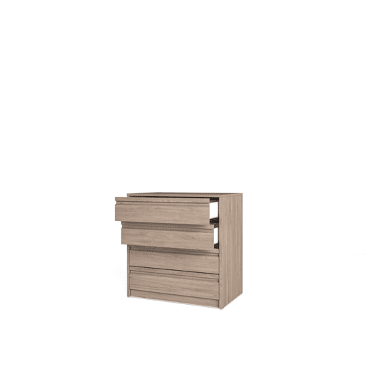 Cómoda MONTADO BLOCK com 4 gavetas 70cm bege