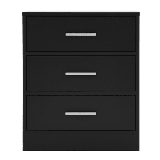 Mesa de Cabeceira NELS com 3 gavetas preta