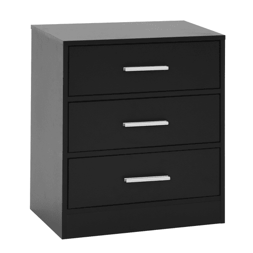 Mesa de Cabeceira NELS com 3 gavetas preta