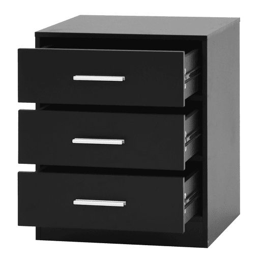 Mesa de Cabeceira NELS com 3 gavetas preta
