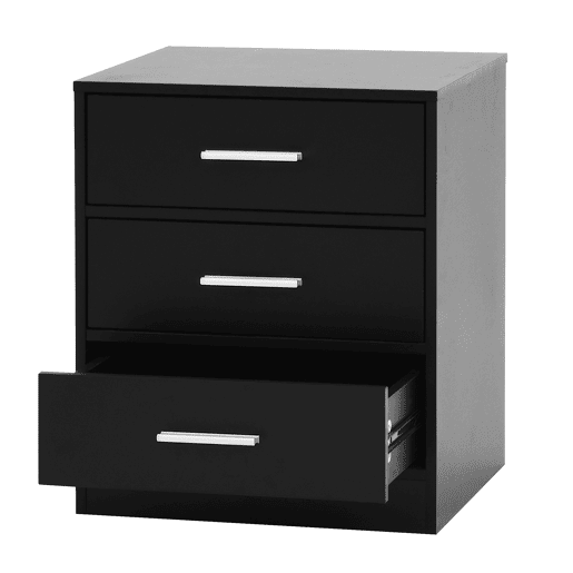 Mesa de Cabeceira NELS com 3 gavetas preta