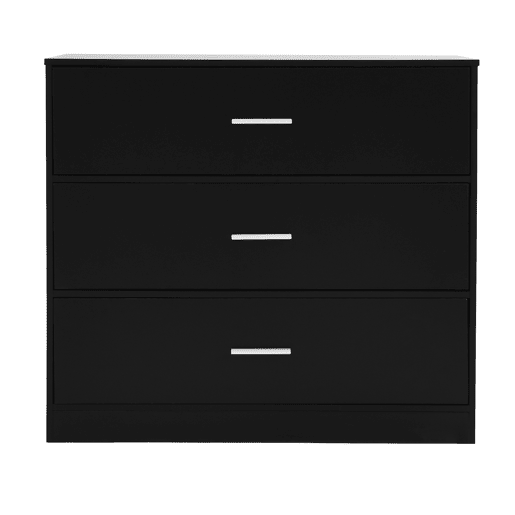 Cómoda NELS com 3 gavetas preto
