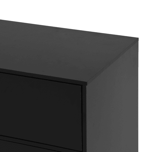 Cómoda NELS com 3 gavetas preto