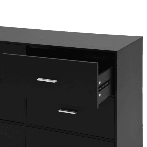 Cómoda dupla NELS com 6 gavetas preto