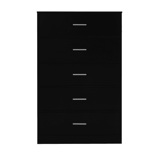 Cómoda NELS com 5 gavetas preto