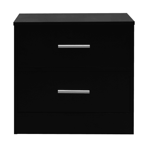 Mesa de cabeceira NELS com 2 gavetas preta