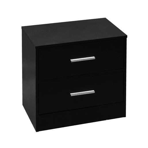 Mesa de cabeceira NELS com 2 gavetas preta