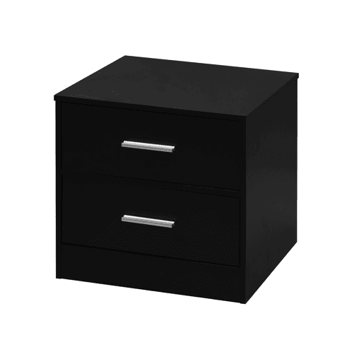 Mesa de cabeceira NELS com 2 gavetas preta
