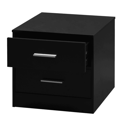 Mesa de cabeceira NELS com 2 gavetas preta
