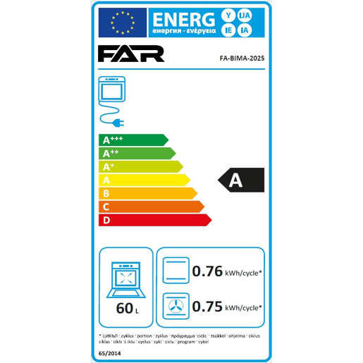 Forno elétrico FAR FA BIMA 2025 multifunções 60 litros Forno elétrico FAR FA BIMA 2025 multifunções 60 litros