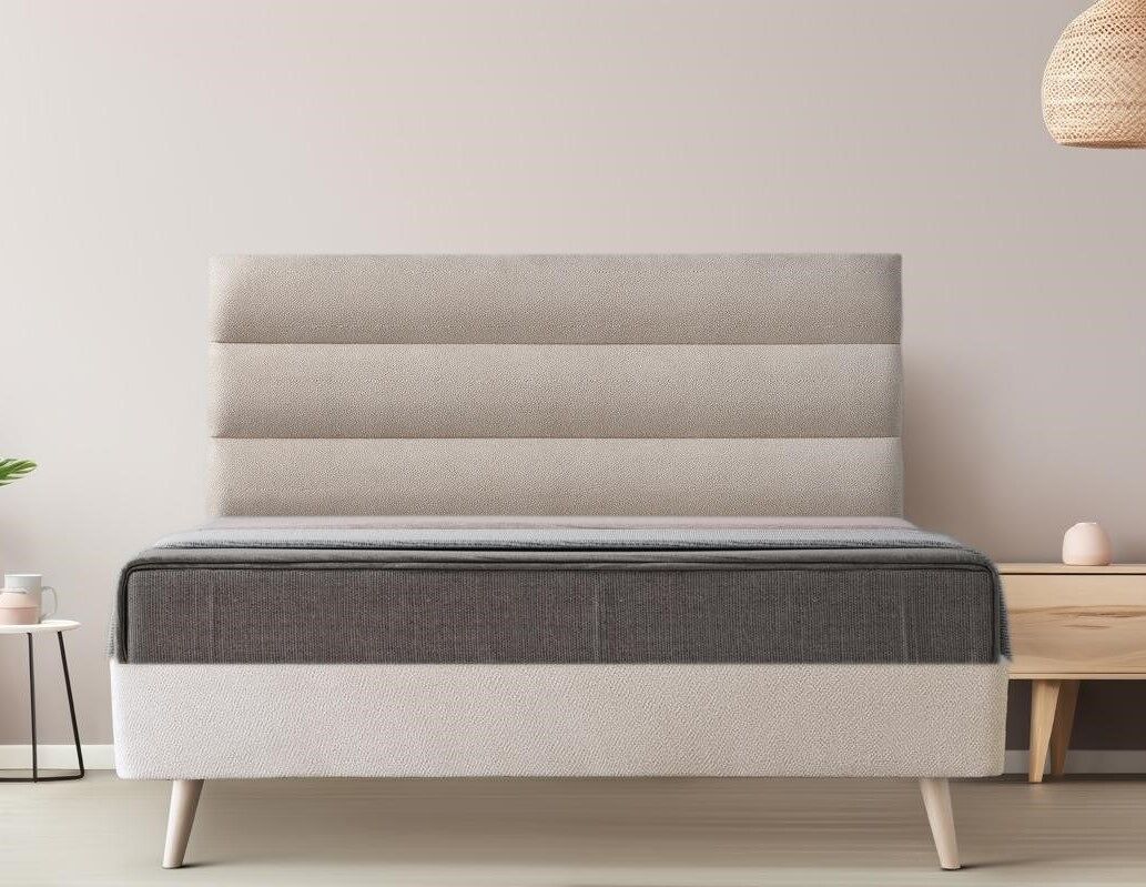 Cabecero GRECO 160x117x6cm en borreguito y color marfil