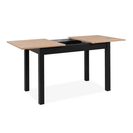Mesa extensÃvel 120cm carvalho e preto DORA Mesa extensÃvel 120cm carvalho e preto DORA