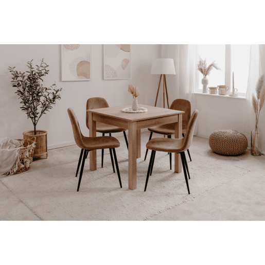 Mesa extensÃvel quadrada DORA 80x80cm cor carvalho Mesa extensÃvel quadrada DORA 80x80cm cor carvalho