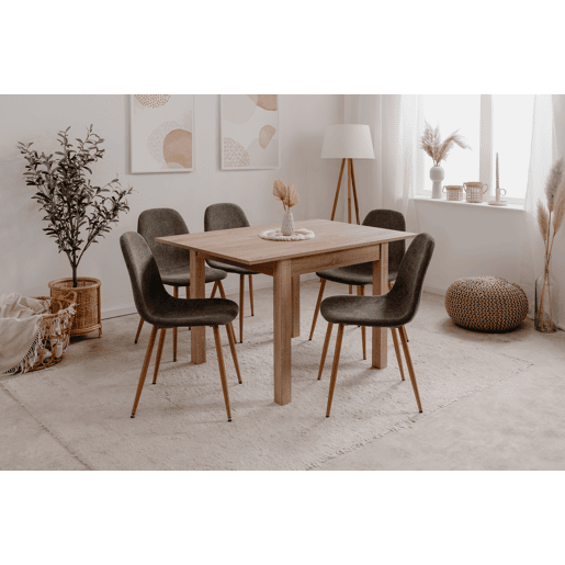 Mesa extensÃvel quadrada DORA 80x80cm cor carvalho Mesa extensÃvel quadrada DORA 80x80cm cor carvalho