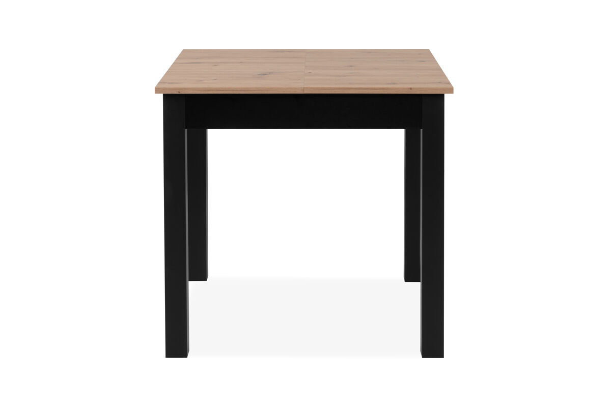 Mesa extensible cuadrada dora 80x80cm color roble y negro - conforama