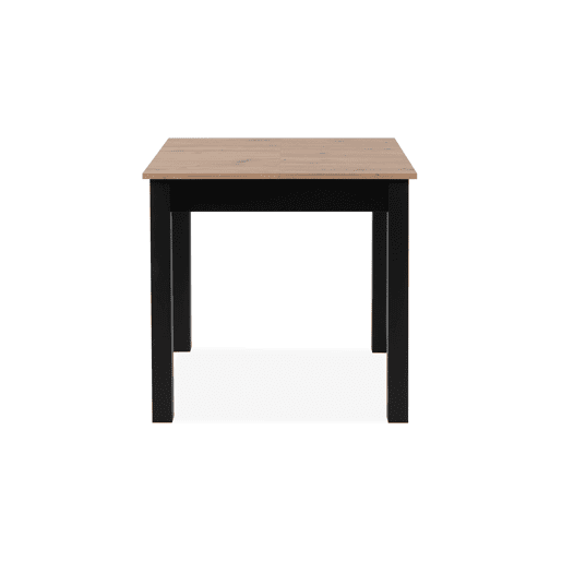 Mesa extensível quadrada DORA 80x80cm cor carvalho e preto