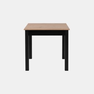Mesa extensível quadrada DORA 80x80cm cor carvalho e preto