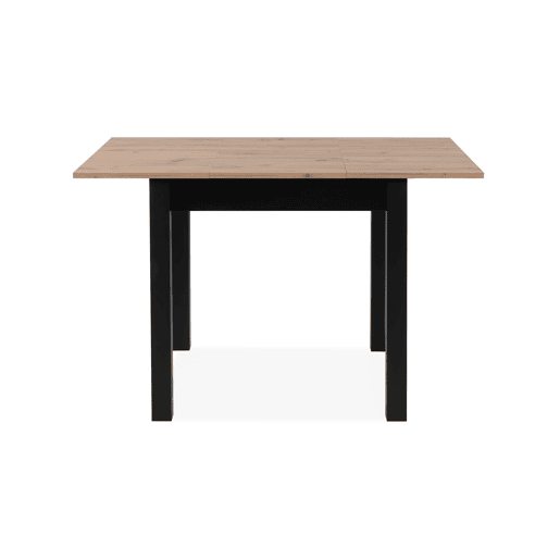 Mesa extensível quadrada DORA 80x80cm cor carvalho e preto