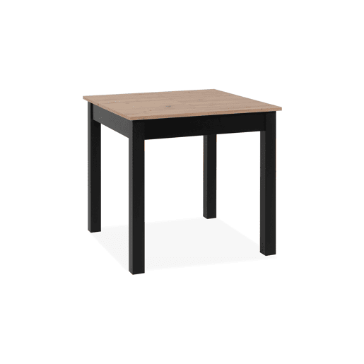 Mesa extensível quadrada DORA 80x80cm cor carvalho e preto