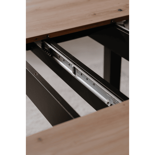 Mesa extensível quadrada DORA 80x80cm cor carvalho e preto