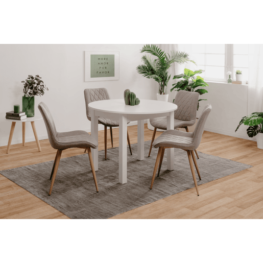Mesa extensível redonda DORA 100x100cm cor branco