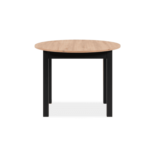 Mesa extensível redonda DORA 100x100cm cor carvalho e preto
